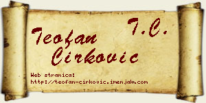 Teofan Ćirković vizit kartica